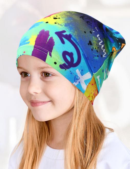 Шапка летняя ГРАФФИТИ Неон Черный