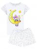Пижама детская МАЛИНОВЫЕ СНЫ СОВУШКА цв.Белый со звёздами (Футболка/Шорты)