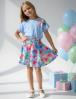Костюм для девочки KETMIN HAPPY COMPACT цв.Голубой/Нежный цветок (Футболка/Юбка)