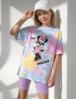 Костюм для девочки KETMIN МАЛИНА MINNIE POSITIVE цв.Тай Дай Неон/ сиреневый (Футболка/Велосипедки)