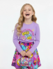 Костюм для девочки KETMIN LONG HAPPY цв.Сиреневый/ Котики фуксия (Лонгслив/Юбка)