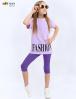 Костюм для девочки KETMIN FASHION Club цв.Сиреневый/Фиолетовый (Футболка/Бриджи)