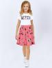 Юбка для девочки KETMIN ЛЕТНИЙ ОТДЫХ МИННИ Бантик цв. Коралл