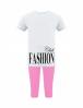 Костюм для девочки KETMIN FASHION Club цв.Белый/Розовый (Футболка/Бриджи)