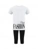 Костюм для девочки KETMIN FASHION Club SPORT цв.Белый/Чёрный (Футболка/Бриджи)
