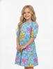 Платье для девочки KETMIN ЭФФЕКТ цв.Цветочная поляна голубой