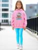 Костюм для девочки ЛАБУБУ цв.Розовый /Бирюза(Худи/Треггинсы)