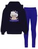 Костюм для девочки ЛАБУБУ цв. Темно-Синий/Василёк (Худи/Треггинсы)