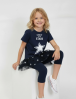 Костюм для девочки KETMIN ЭЛЕГАНС цв.Синий/Сетка Звезда (Туника/Бриджи)