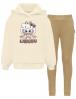 Костюм для девочки ЛАБУБУ цв.Экрю/Бежевый (Худи/Треггинсы)