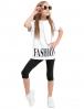 Костюм для девочки KETMIN FASHION Club SPORT цв.Белый/Чёрный (Футболка/Бриджи)
