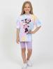 Костюм для девочки KETMIN МАЛИНА MINNIE POSITIVE цв.Тай Дай Неон/ сиреневый (Футболка/Велосипедки)