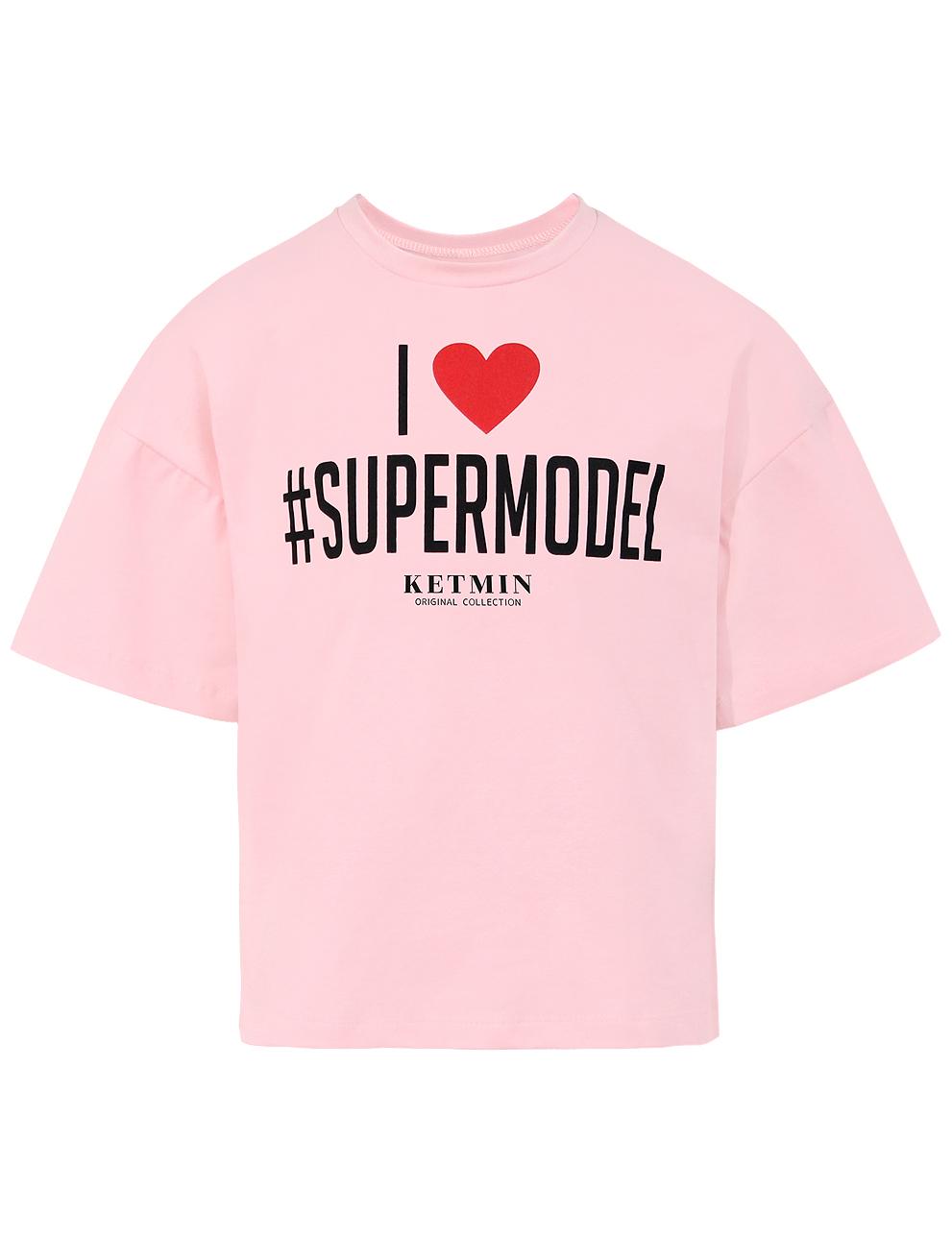 Футболка для девочки KETMIN #SUPERMODEL цв.Розовый