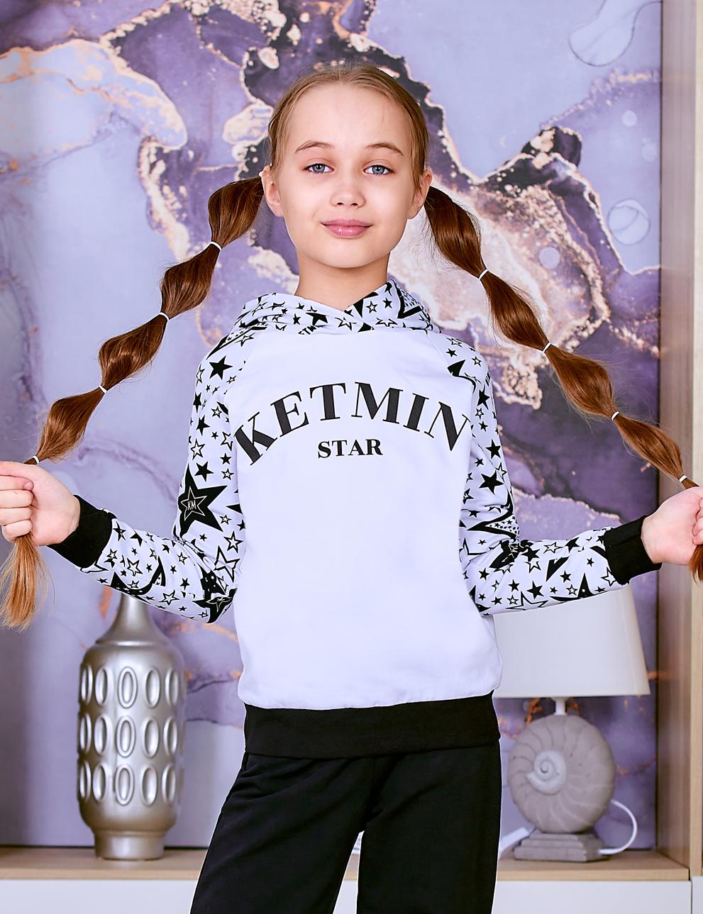 Худи-толстовка детская KETMIN STAR реглан/принт цв.Белый