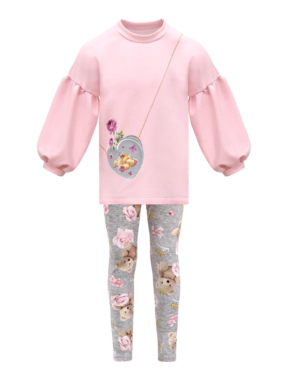 Детский костюм для девочки KETMIN Мишка с сумочкой цв.Розовый