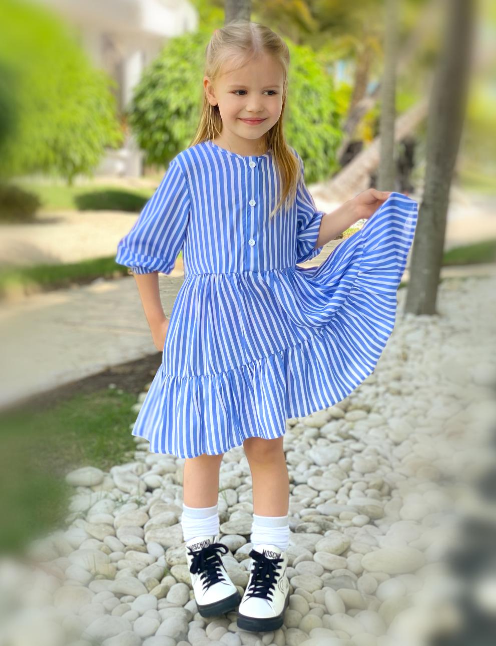 Платье для девочки KETMIN ЛУИЗА цв.Голубая полоса