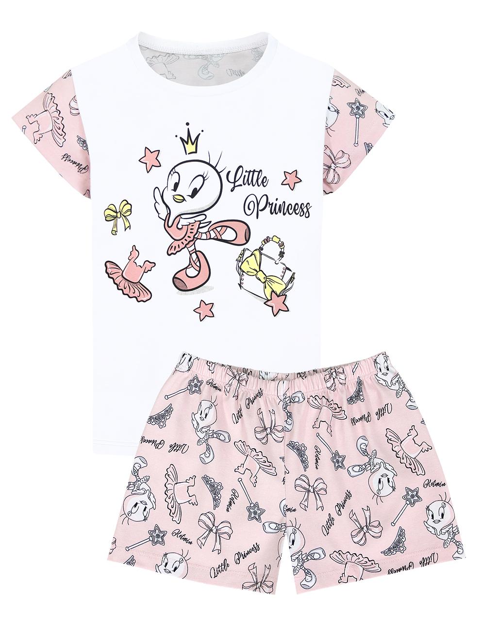 Пижама детская Little Princess с шортами цв.Белый/Розовый
