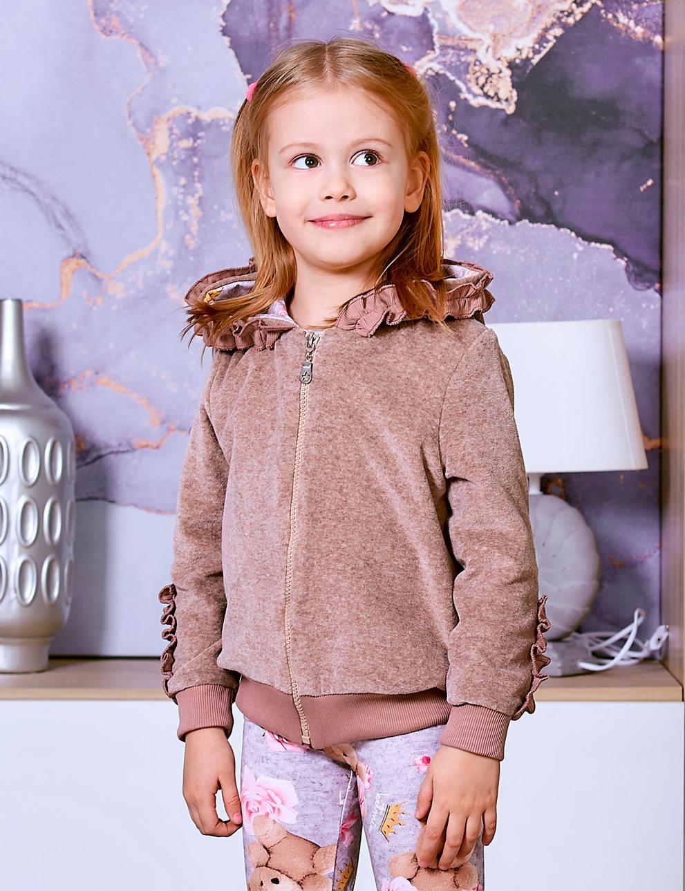Детский велюровый костюм для девочки KETMIN МИШКИ цв.Бежевый