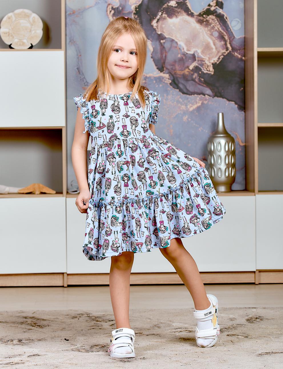 Купить Платье для девочки KETMIN КОКЕТКА цв.Голубой оптом от производителя  в Иваново.