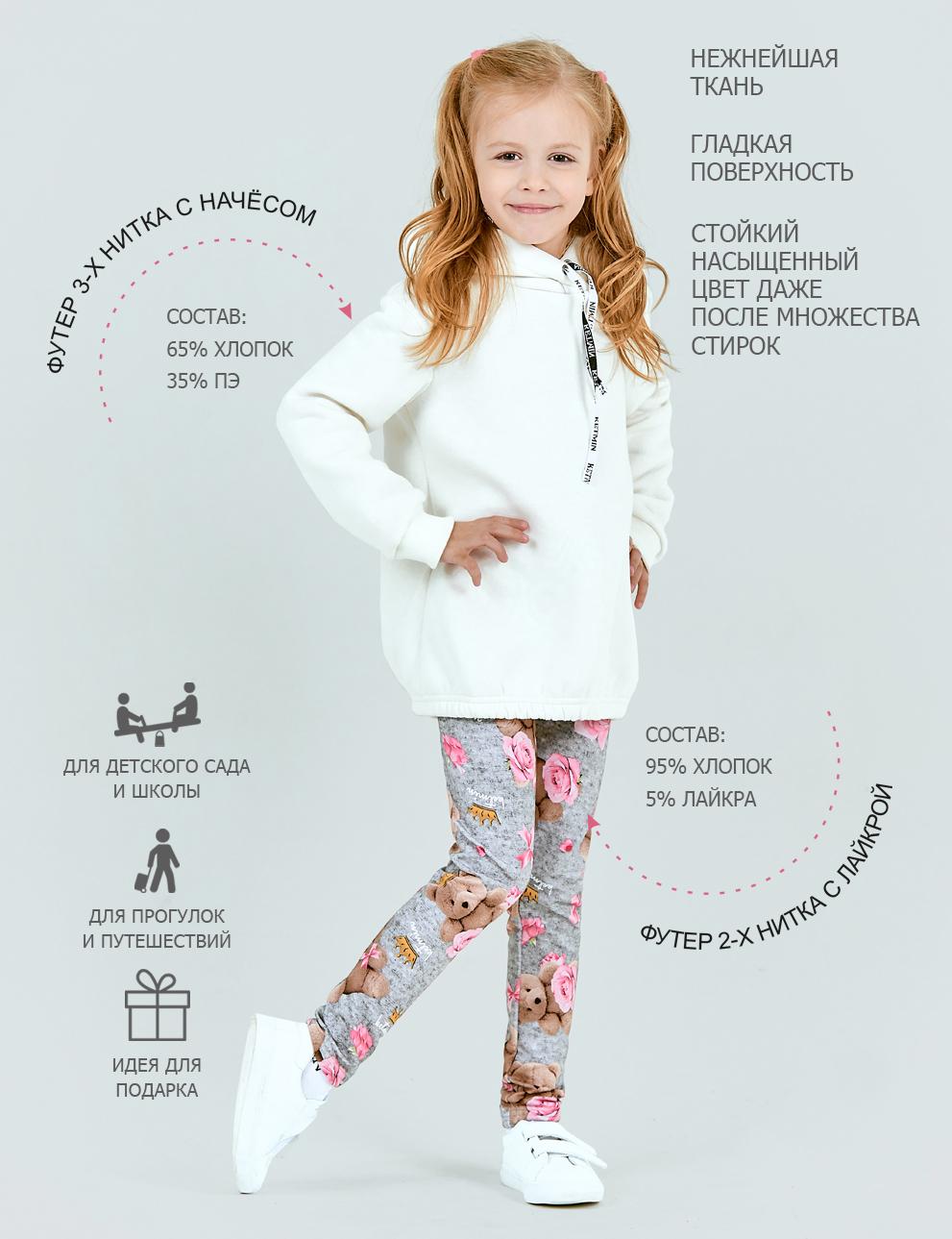 Детский костюм для девочки KETMIN МИШКА ROSE цв.Молочный