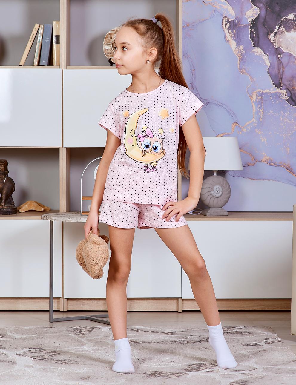 Пижама детская KETMIN Совушка цв.Розовый/черная точка